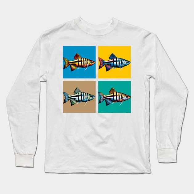 Pop Zebrafish - Cool Aquarium Fish Long Sleeve T-Shirt by PawPopArt